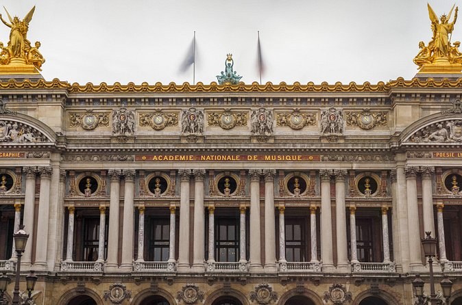 The Académie Nationale de Musique lettering carved across the facade
