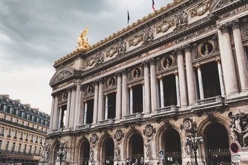 The Palais Garnier from the corner, with Haussmann's boulevards behind it